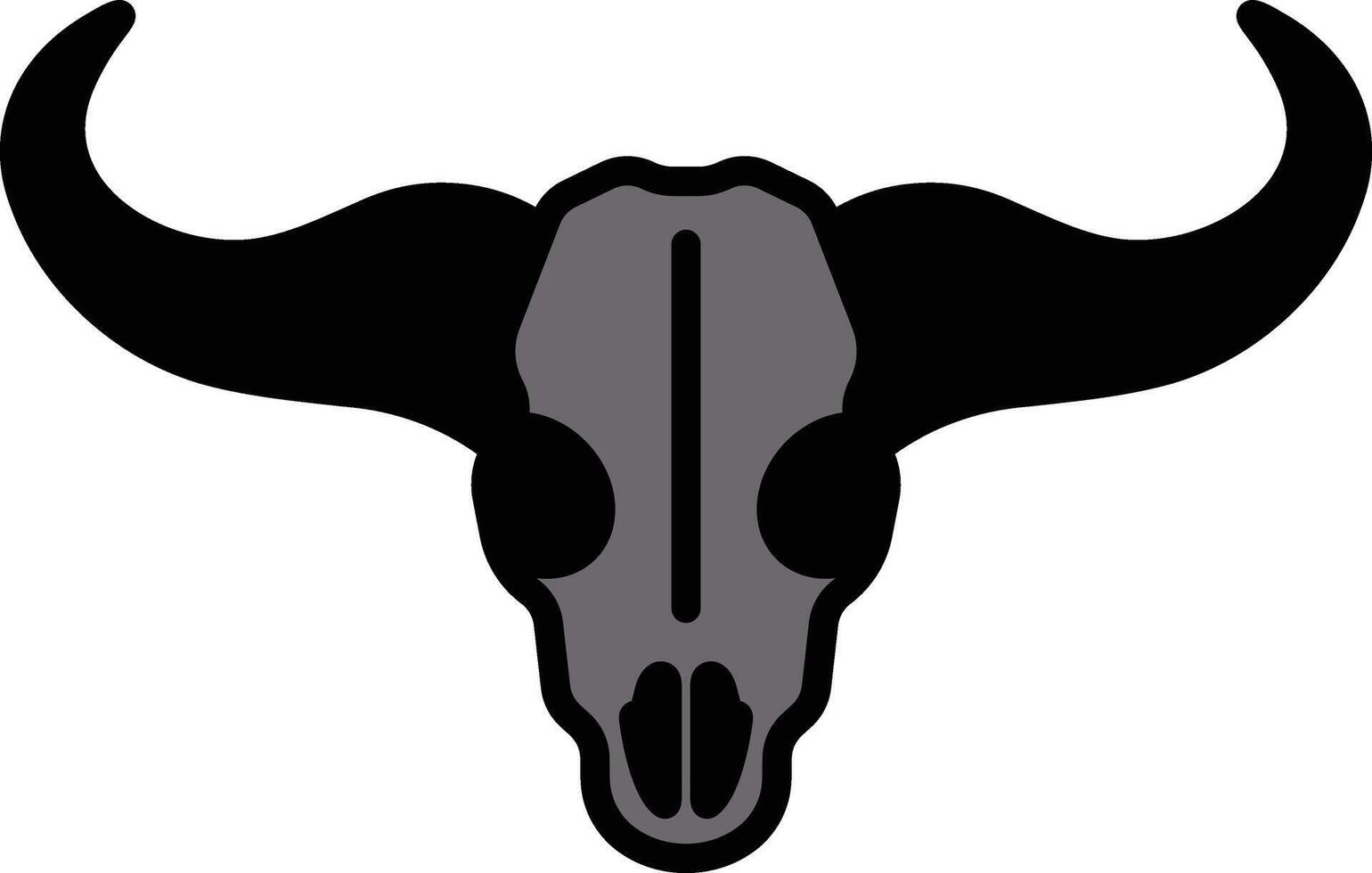 Halloween buffalo horn in line icon style vector