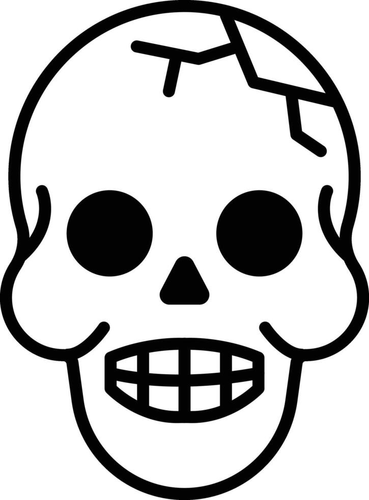 Skull icon in line style. vector