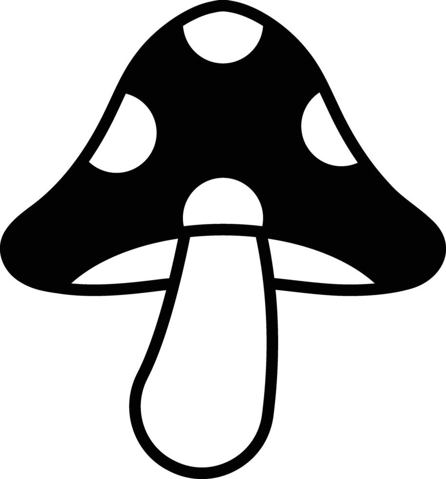 halloween mushroom icon in line style vector