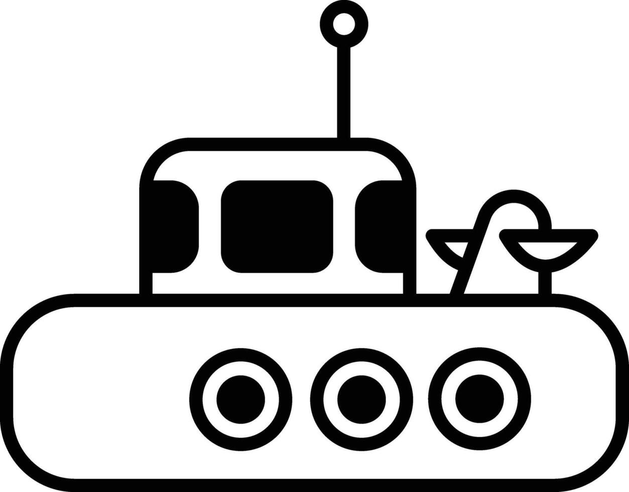Submarine icon in line style. vector