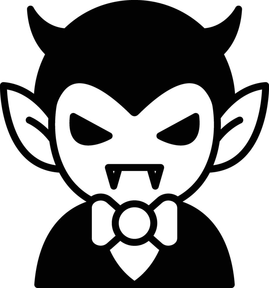 cute vampire in line icon style vector