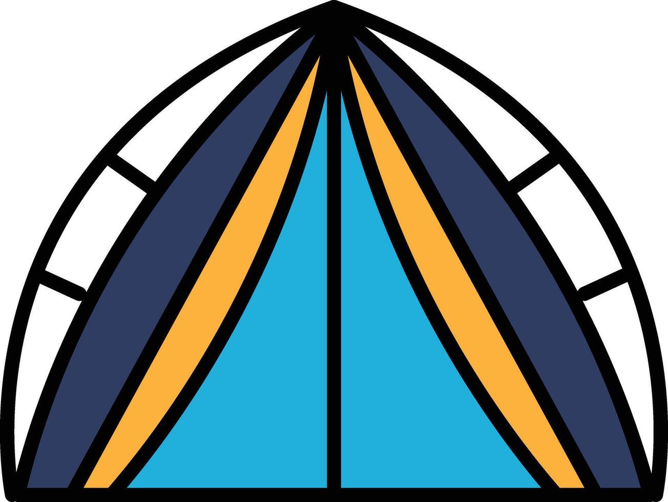 Camping tent icon in line style. vector