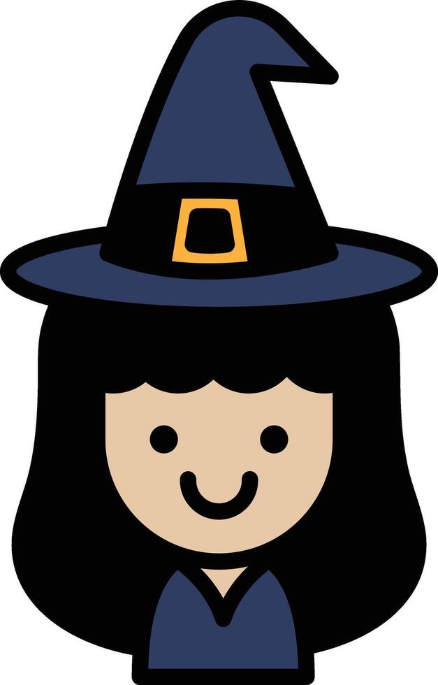 Witch icon in line style vector