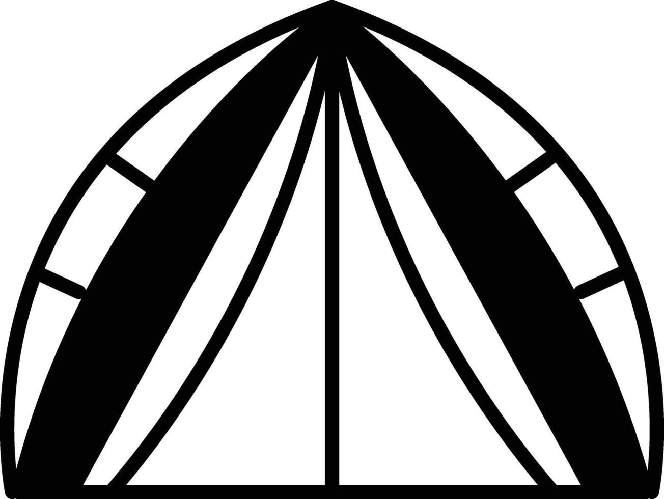 Camping tent icon in line style. vector