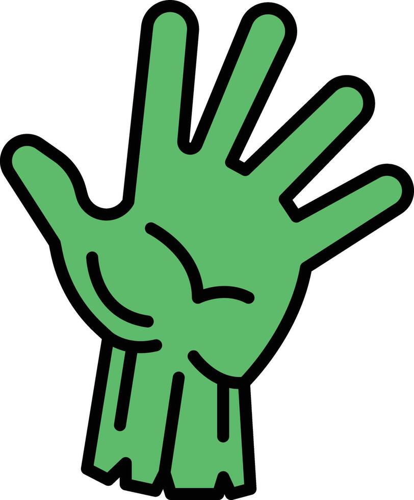 Zombie hand icon in line style. vector