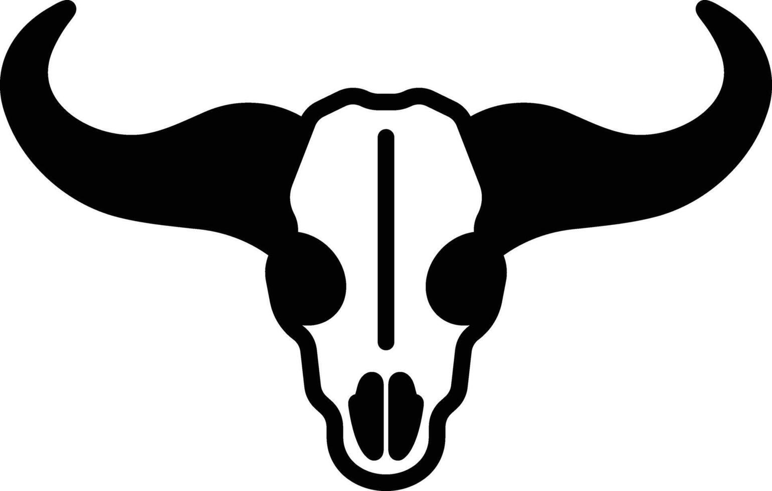 Halloween buffalo horn in line icon style vector