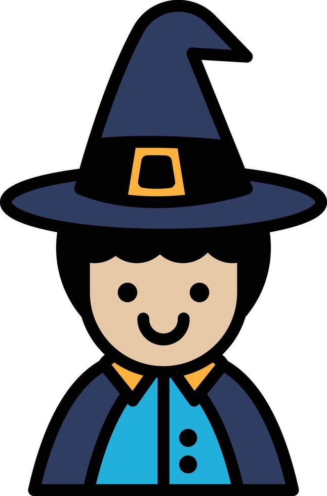 Witch icon in line style vector