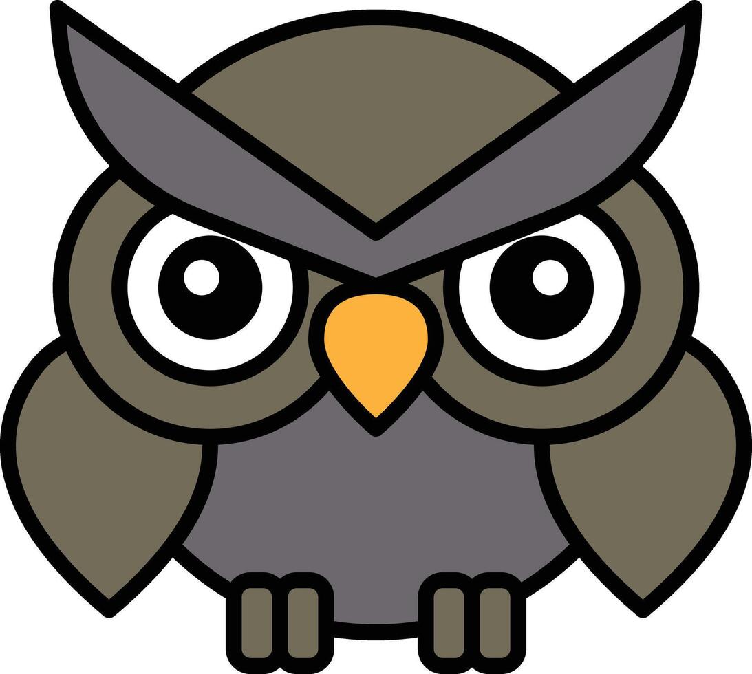 owl in line icon style vector
