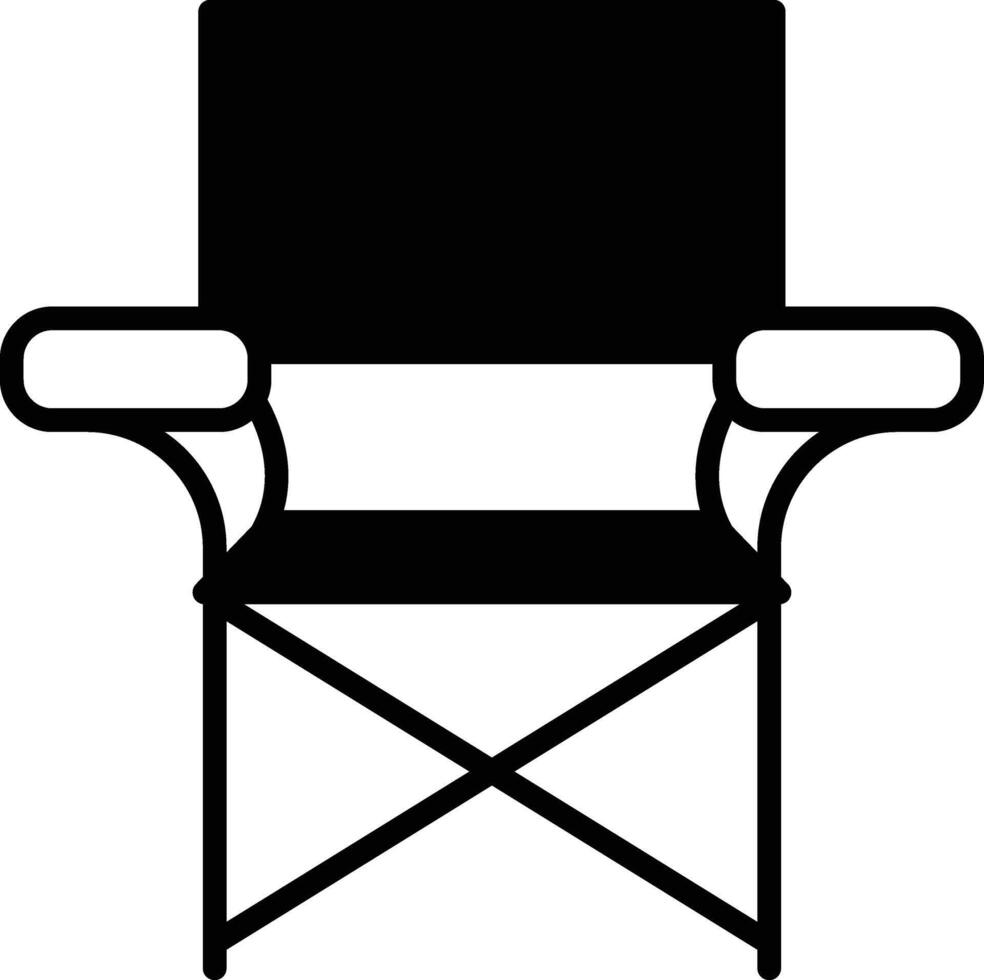 Camping chair icon in line style. vector