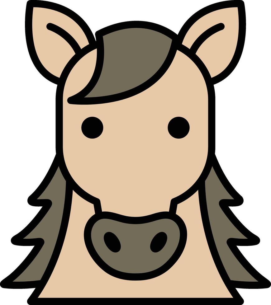 horse in line icon style vector