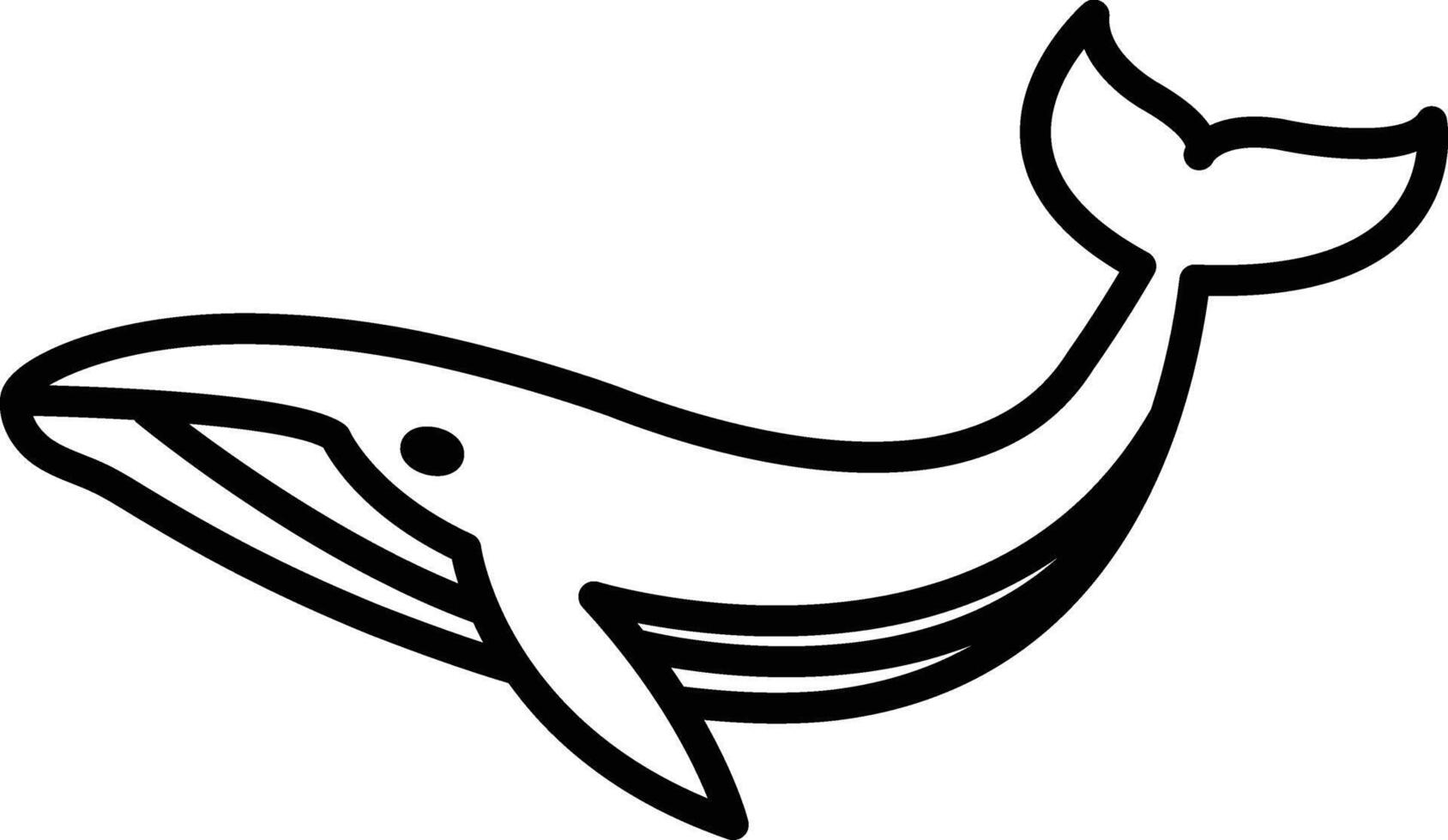 whale in line icon style vector
