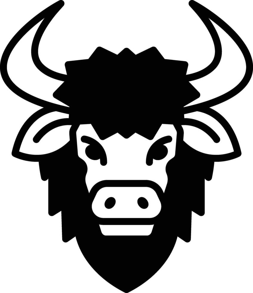 bison in line icon style vector