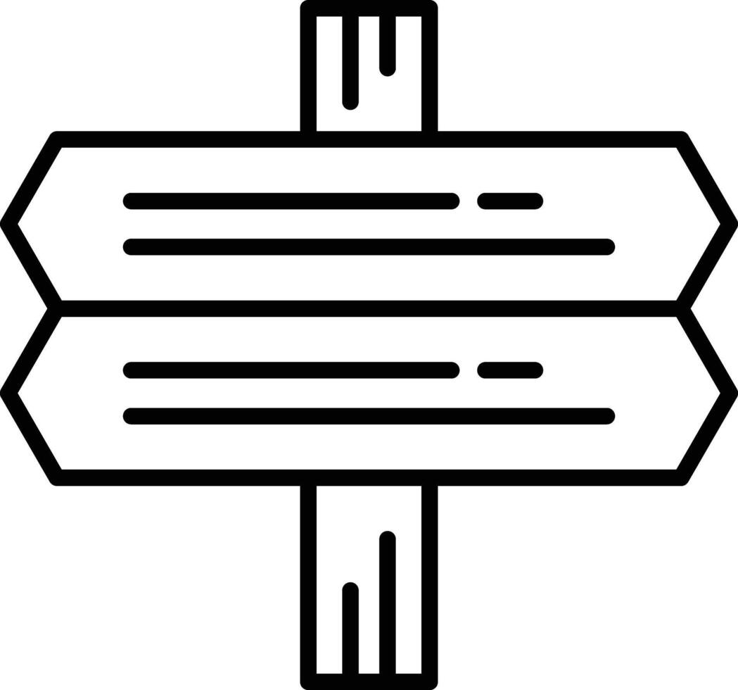 Road sign icon in line style. vector