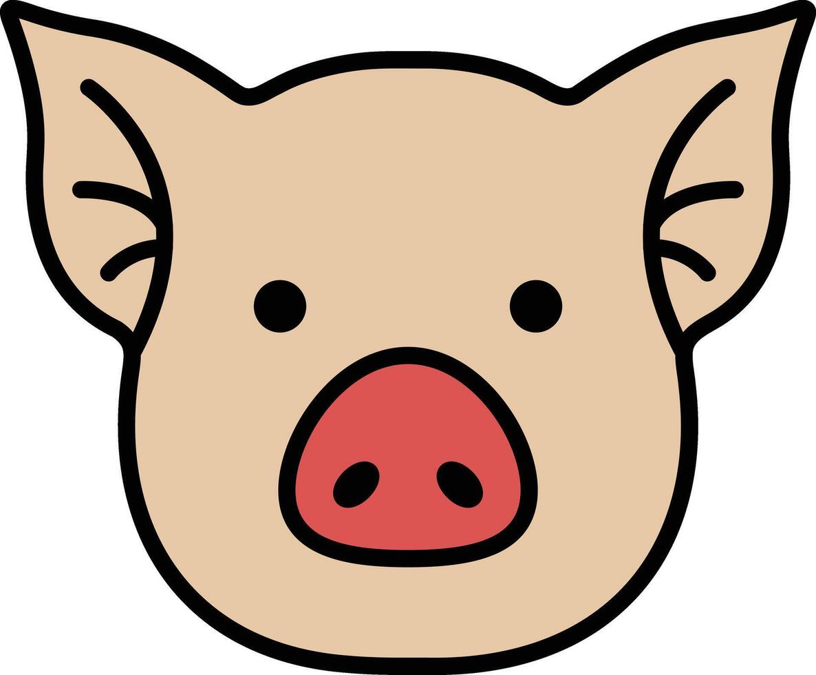 pig in line icon style vector