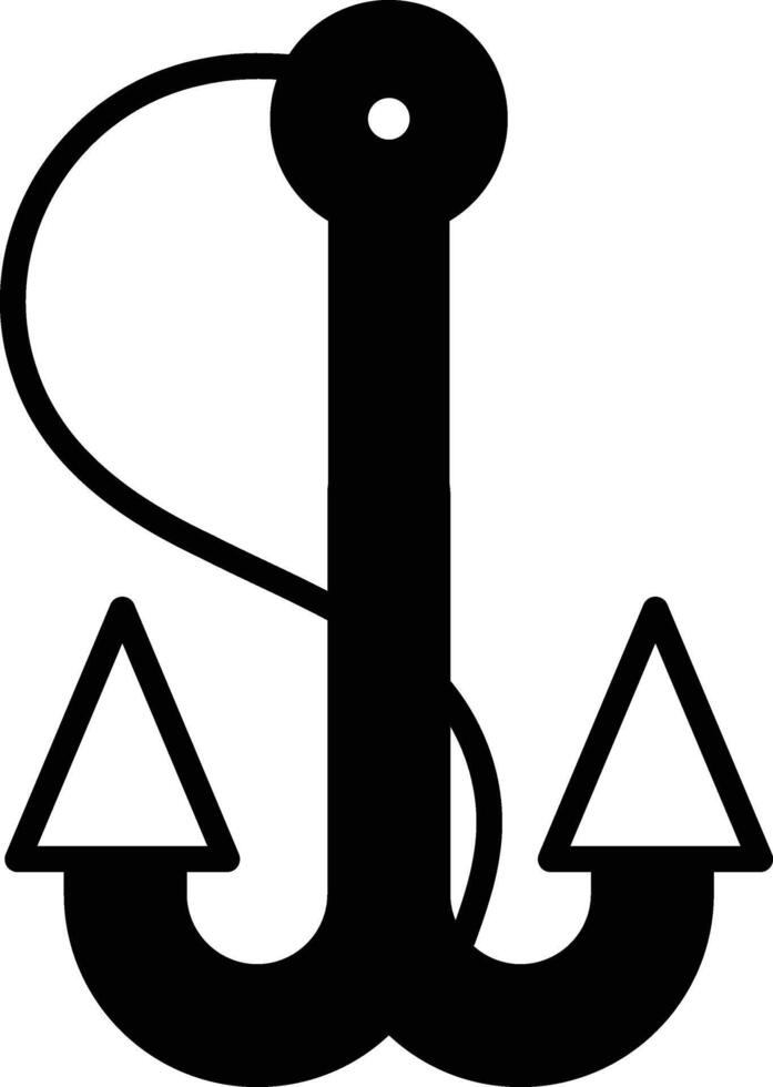 Fishing rod and fish box icon in line style. vector