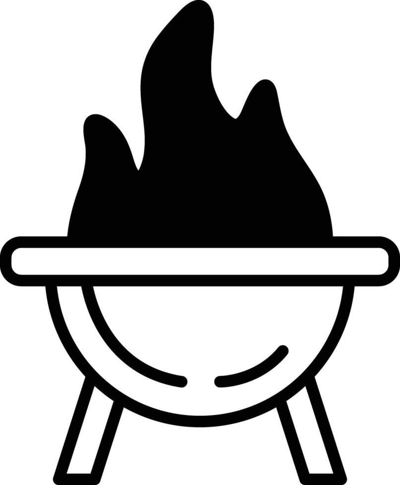 Grill grill icon in line style. vector