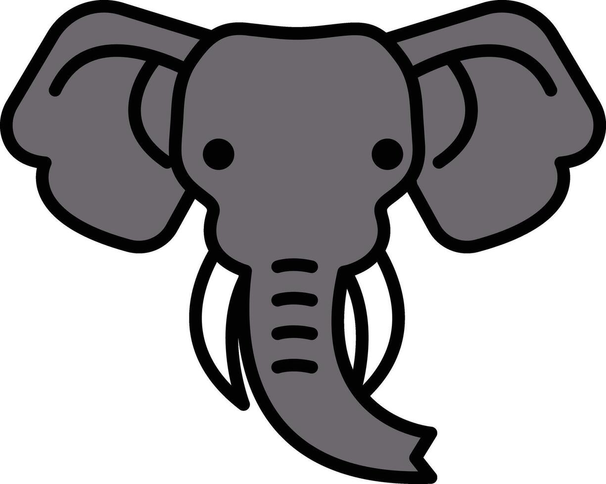 elephant in line icon style vector