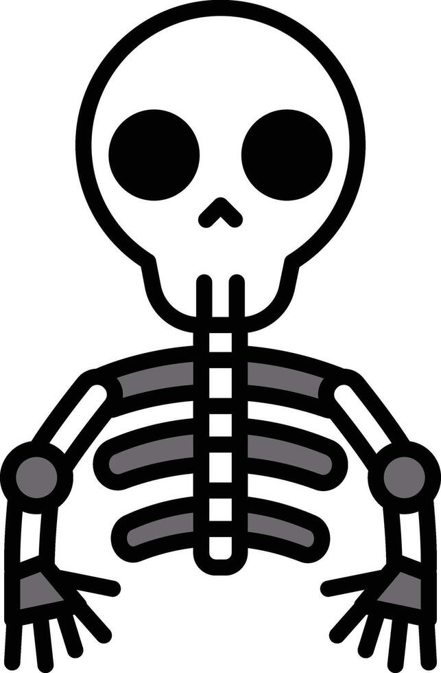 halloween skeleton in line icon style vector