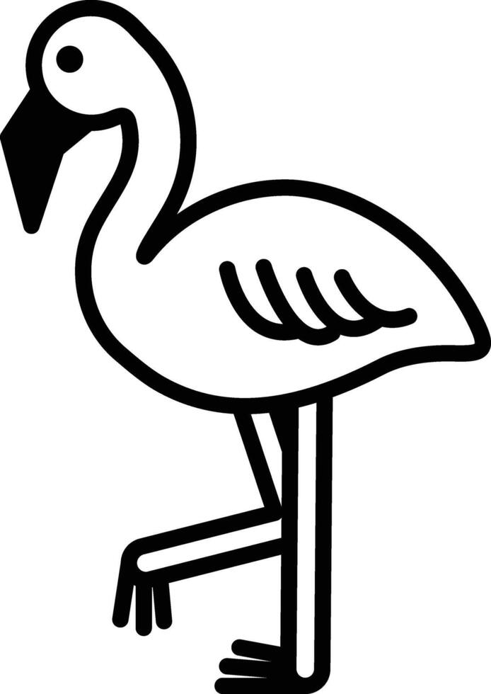 flamingo in line icon style vector
