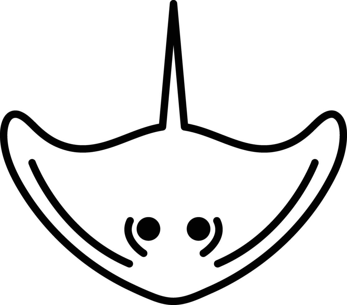 stingray in line icon style vector