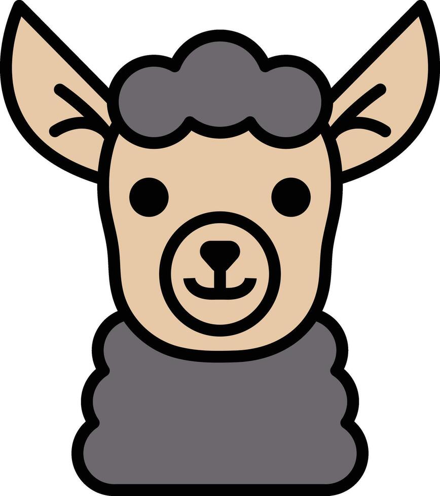 alpaca in line icon style vector