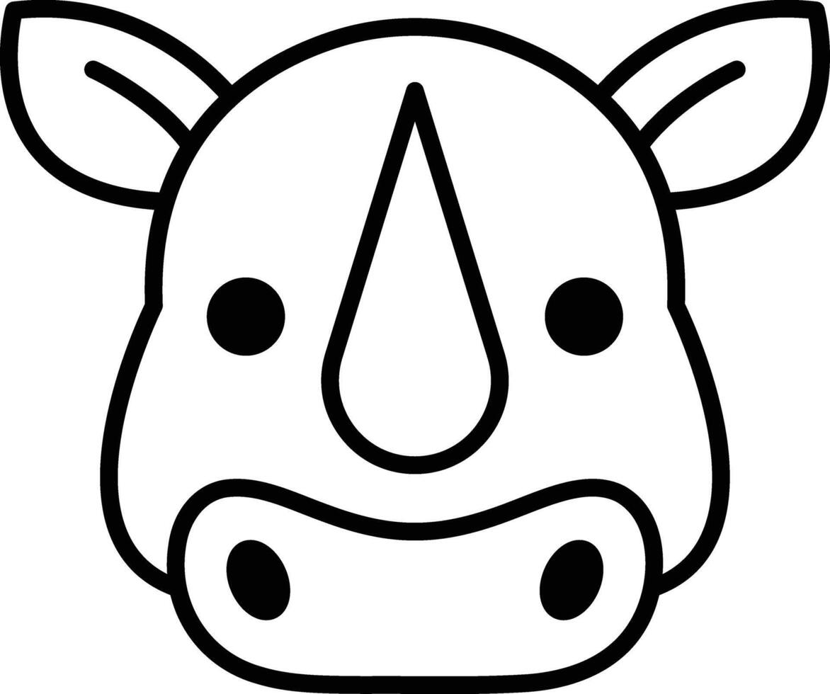 rhinoceros in line icon style vector
