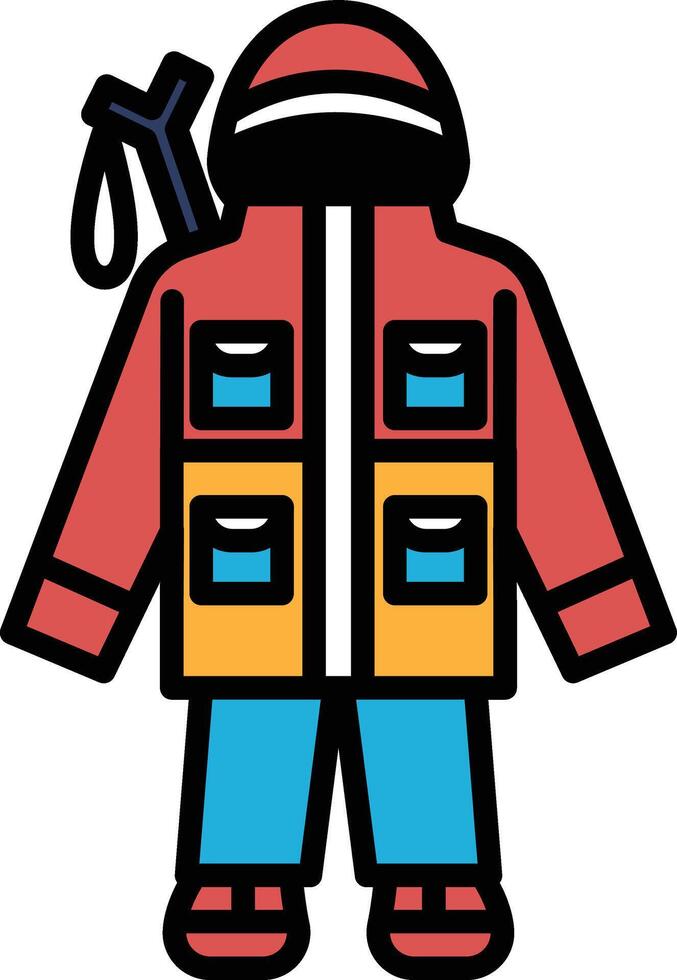 Camping shirt icon in line style. vector