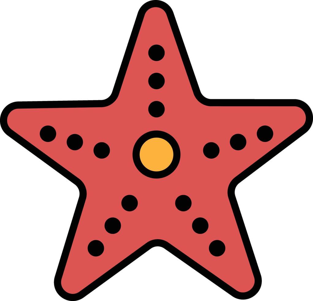 Starfish icon in line style. vector