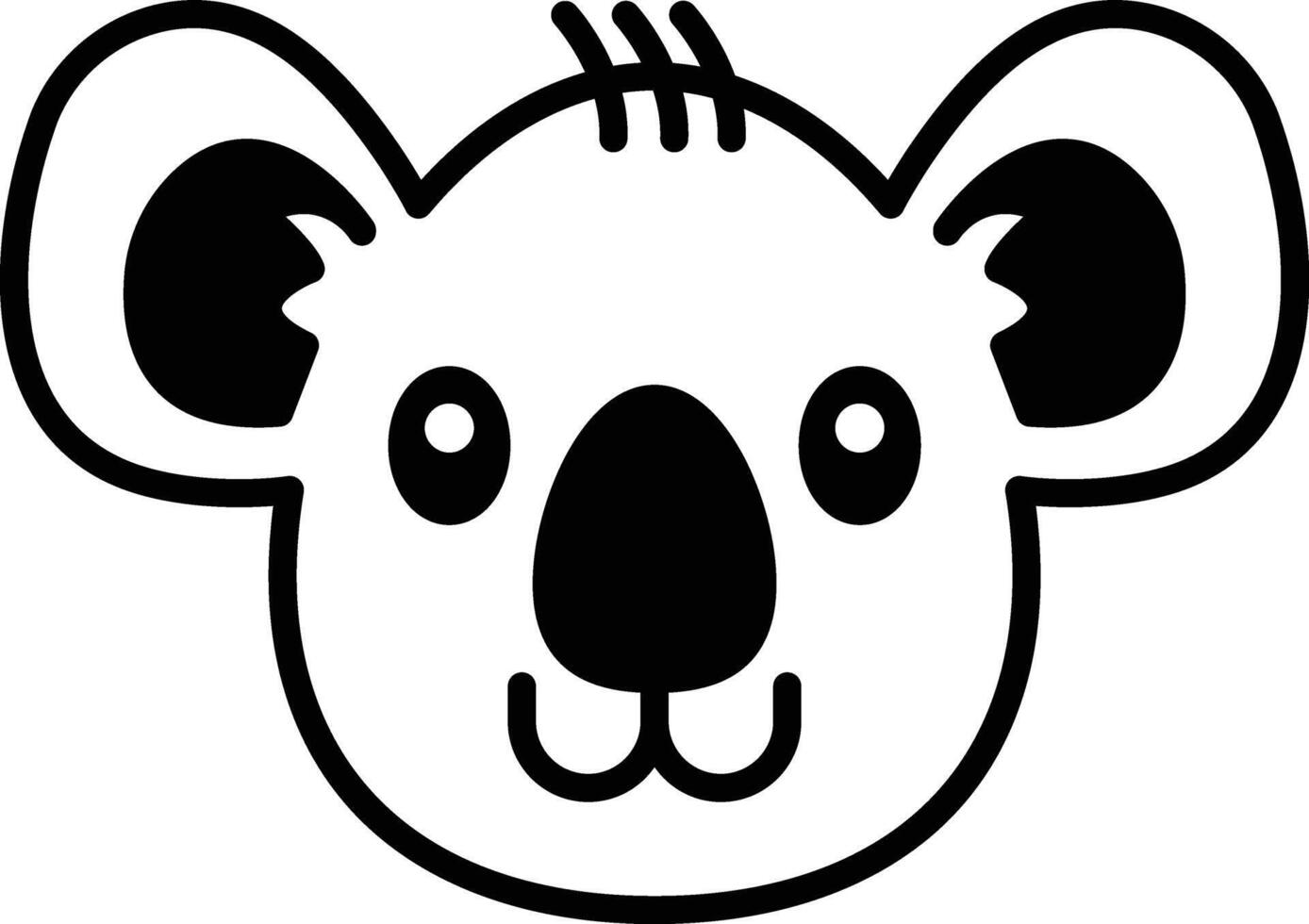 koala bear in line icon style vector