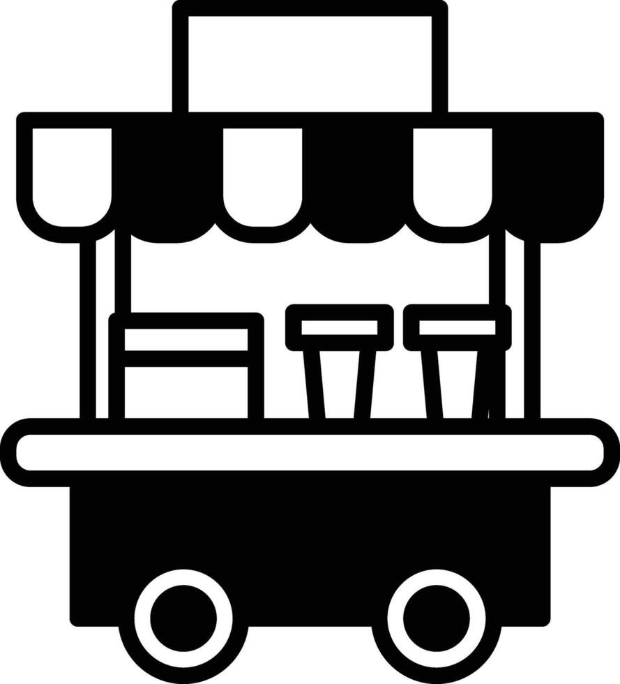Cart selling smoothies in line icon style vector