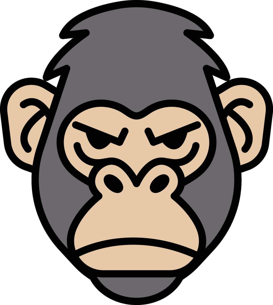 gorilla in line icon style vector