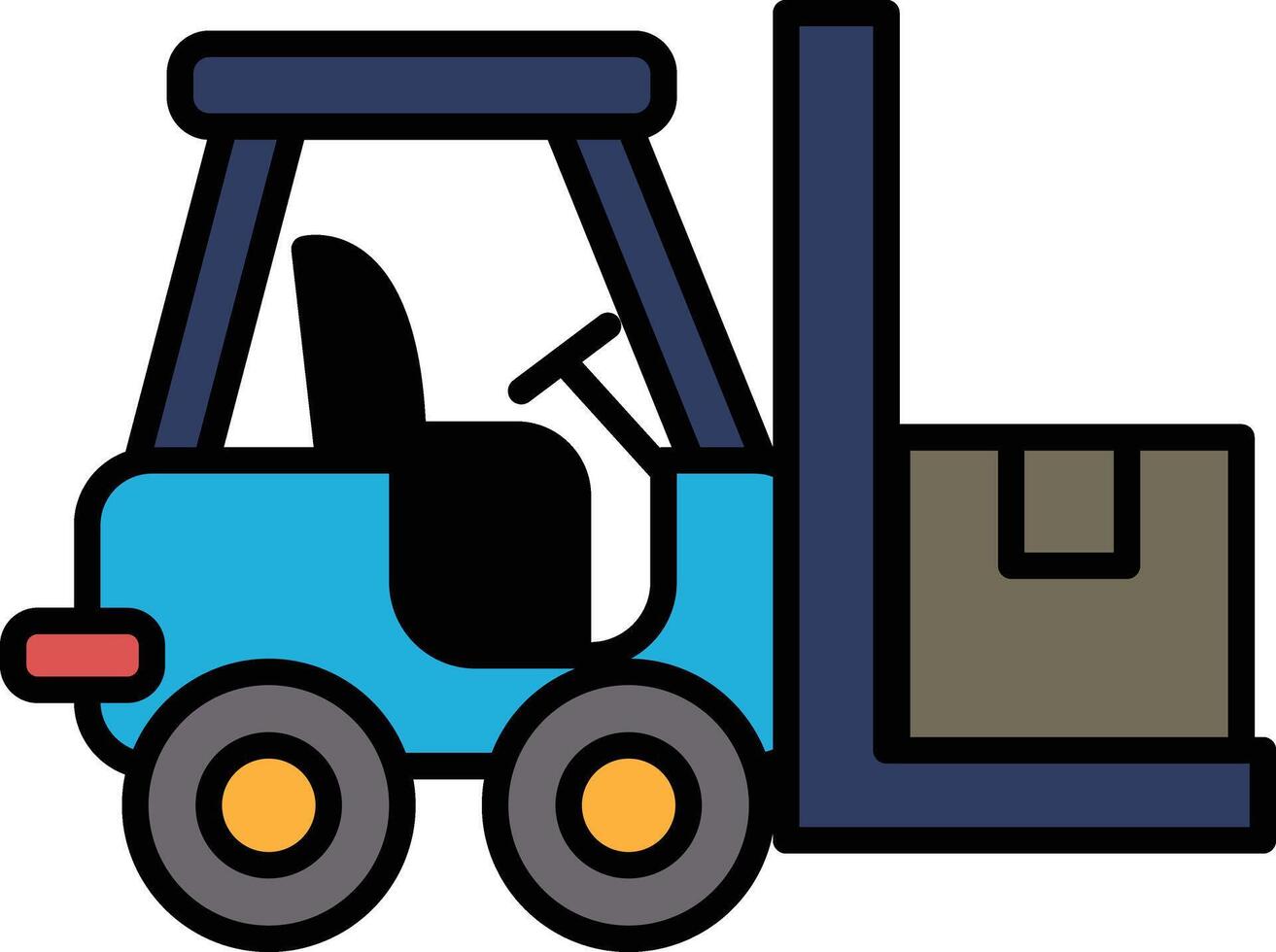 Forklift in line icon style vector