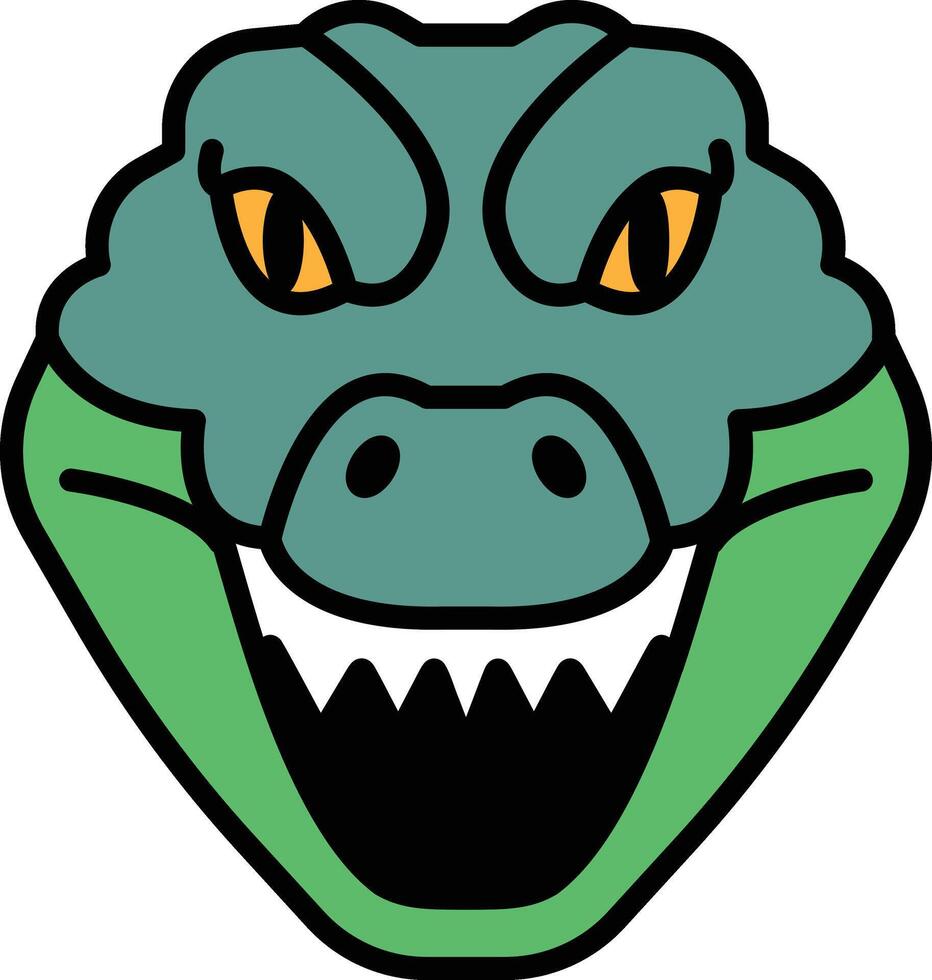 crocodile in line icon style vector