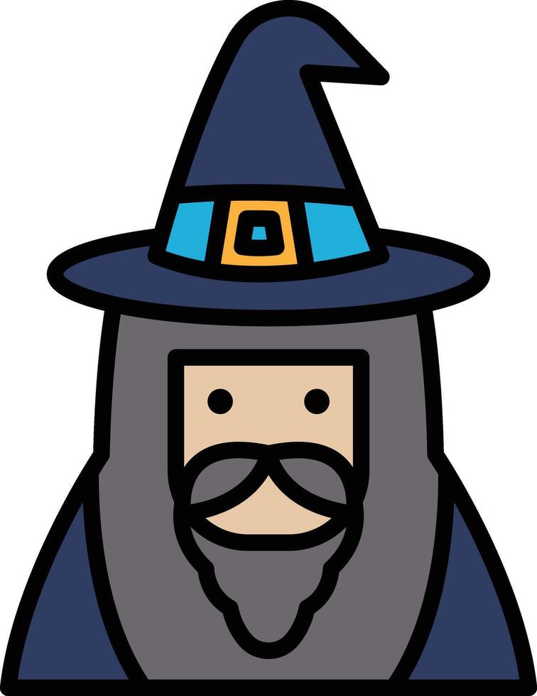 magician and hat in line icon style vector
