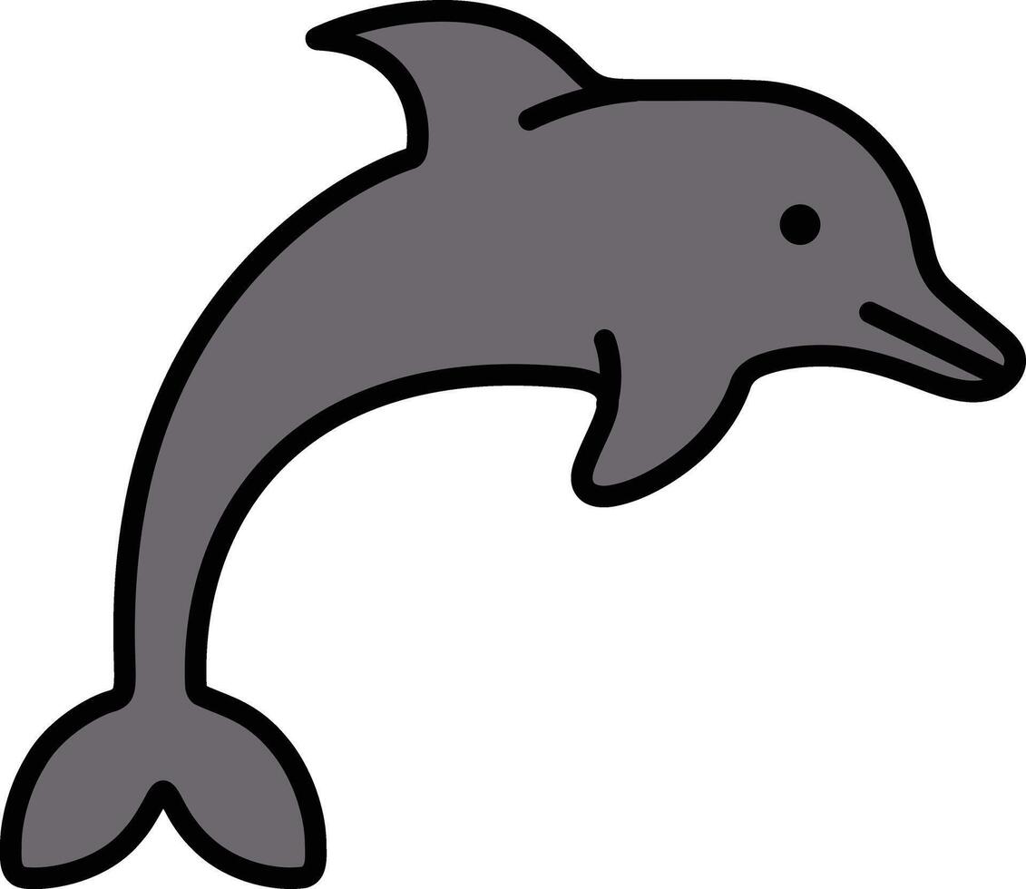 Dolphin icon in line style. vector