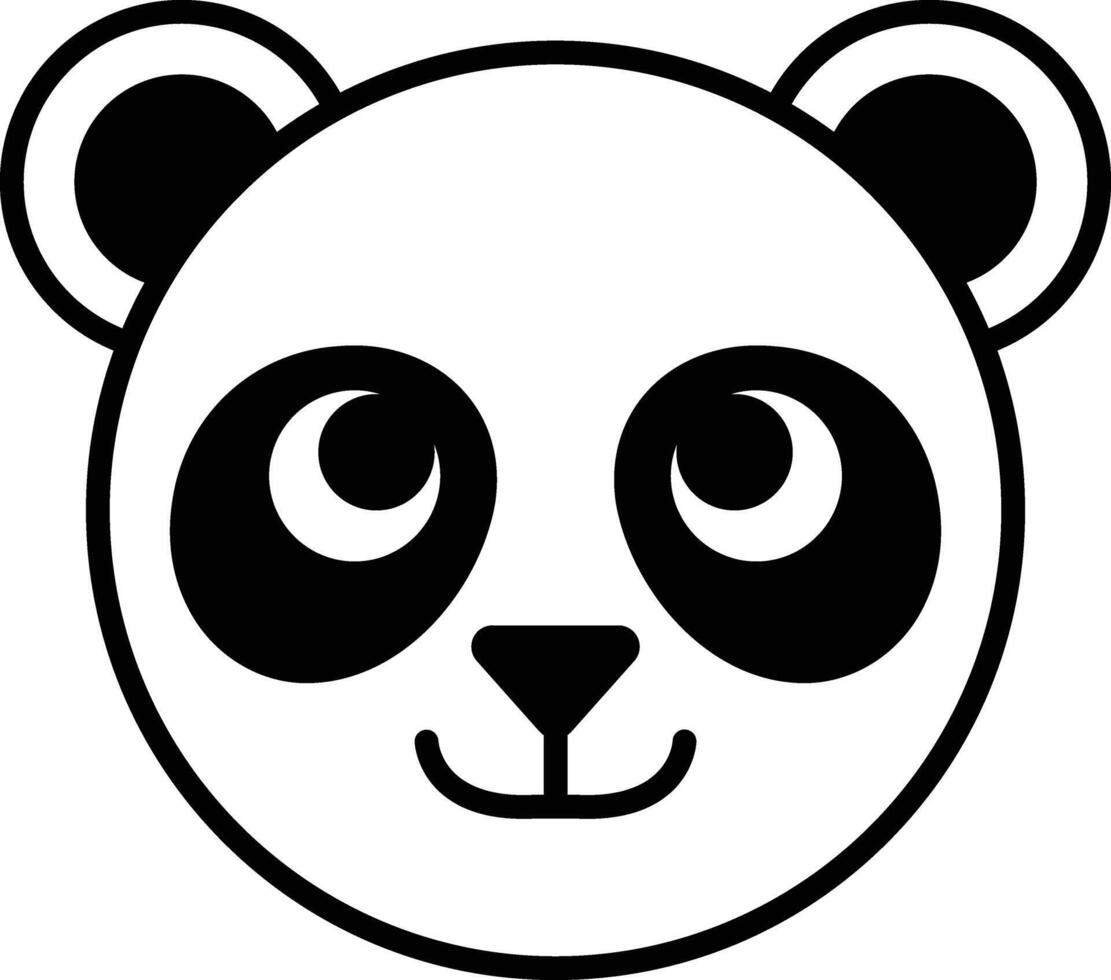 panda in line icon style vector