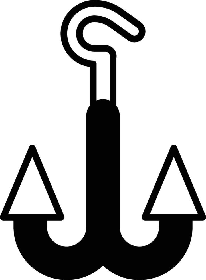 Fishing rod and fish box icon in line style. vector