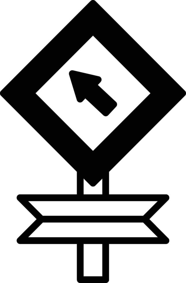 road signs in line icon style vector