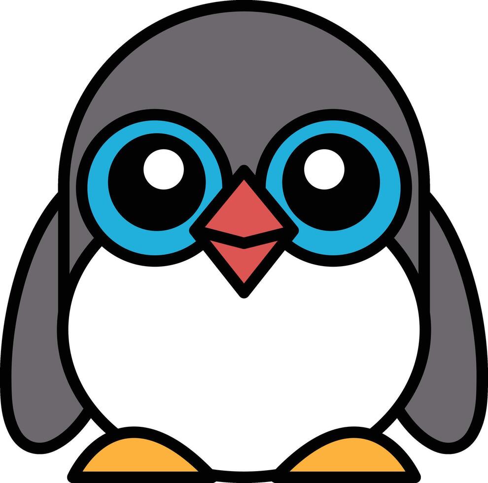 penguin in line icon style vector