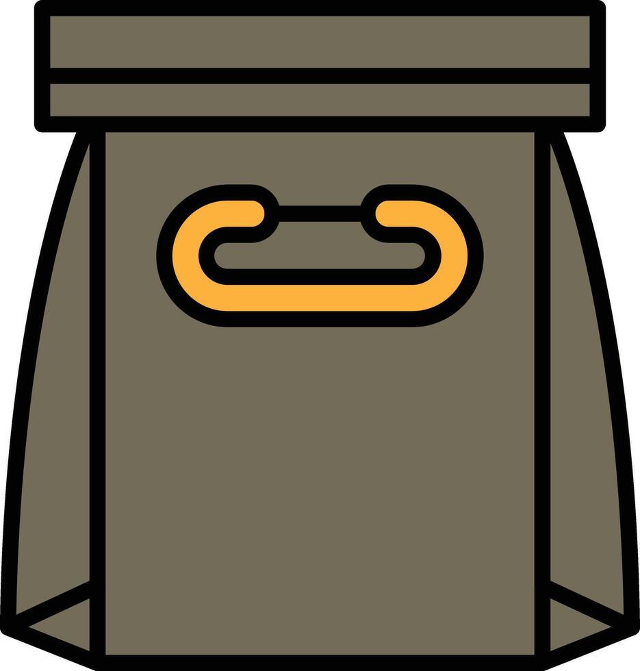food paper bag in line icon style vector