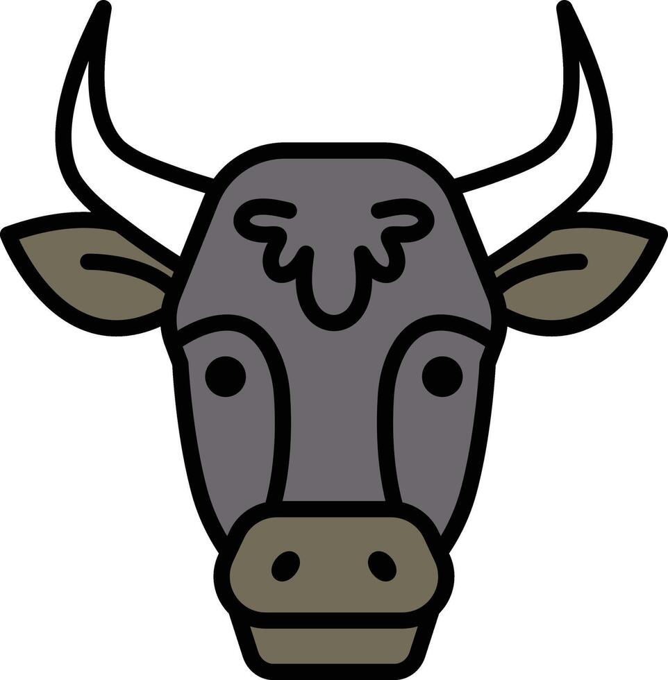 cow in line icon style vector
