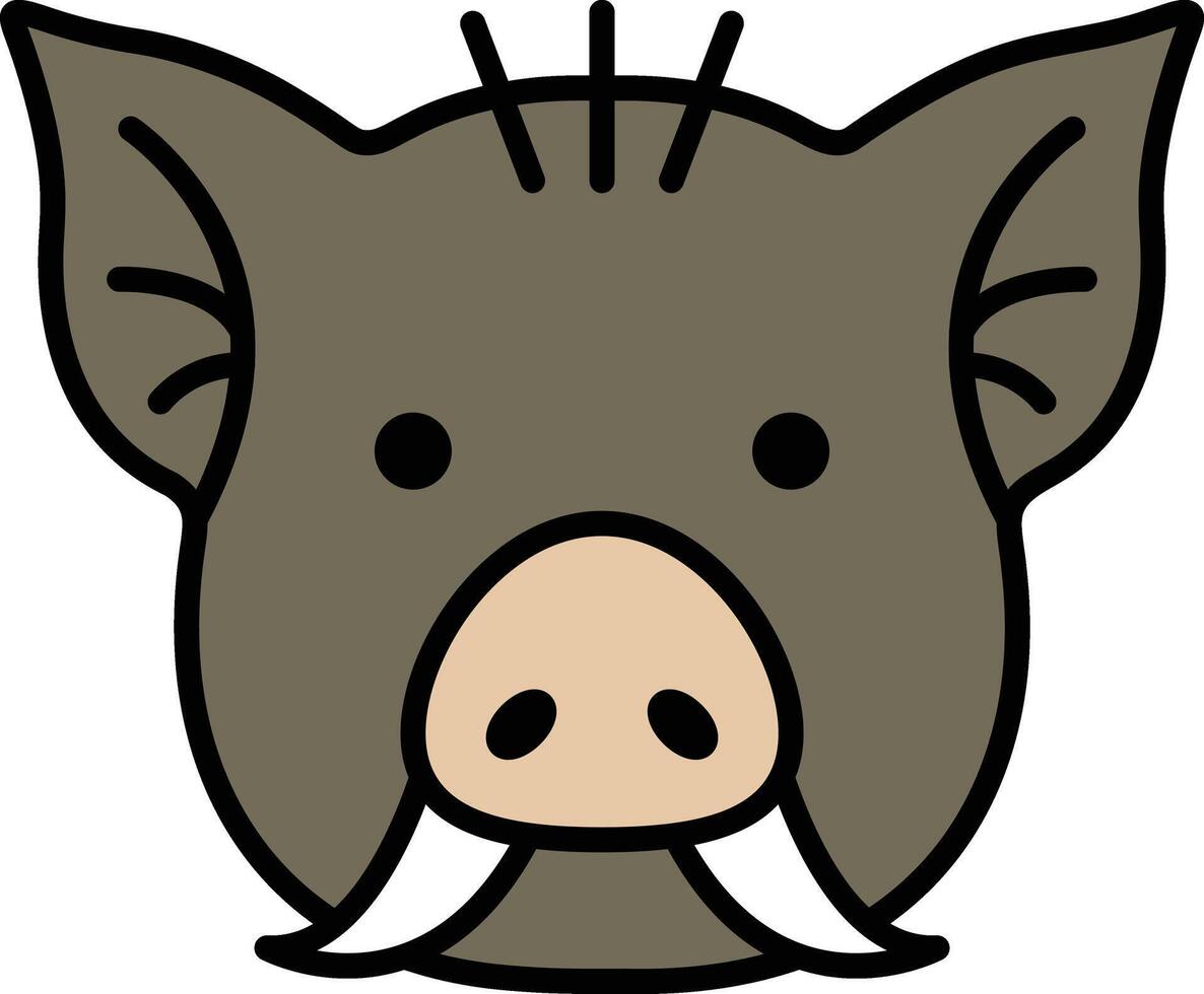boar in line icon style vector