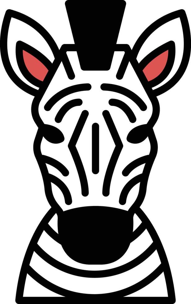 zebra in line icon style vector
