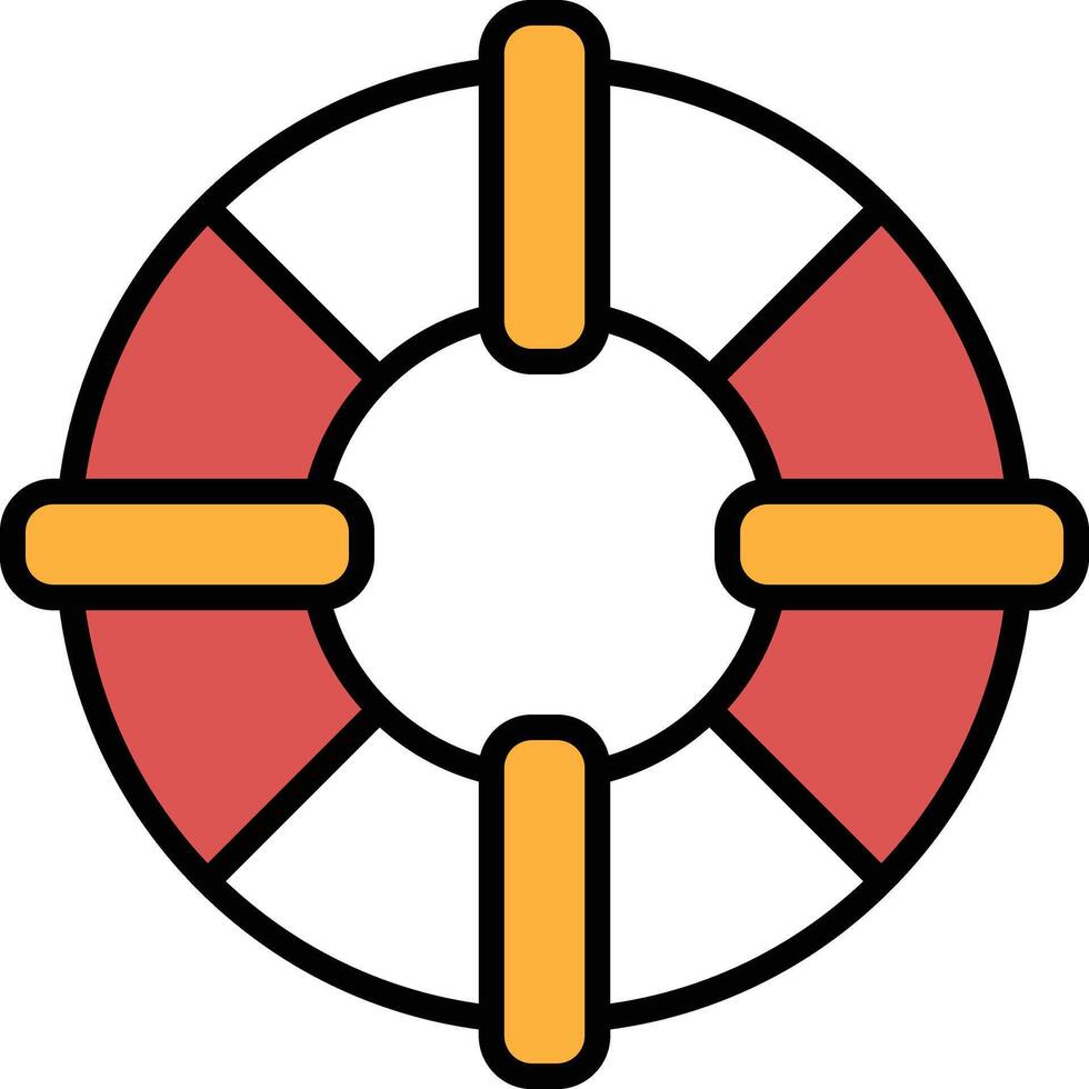Lifebuoy icon in line style. vector