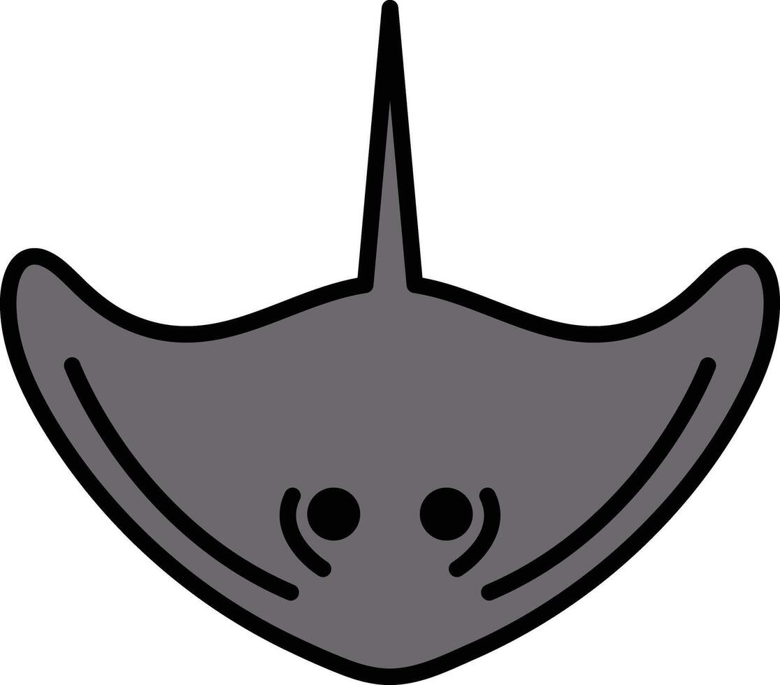 stingray in line icon style vector