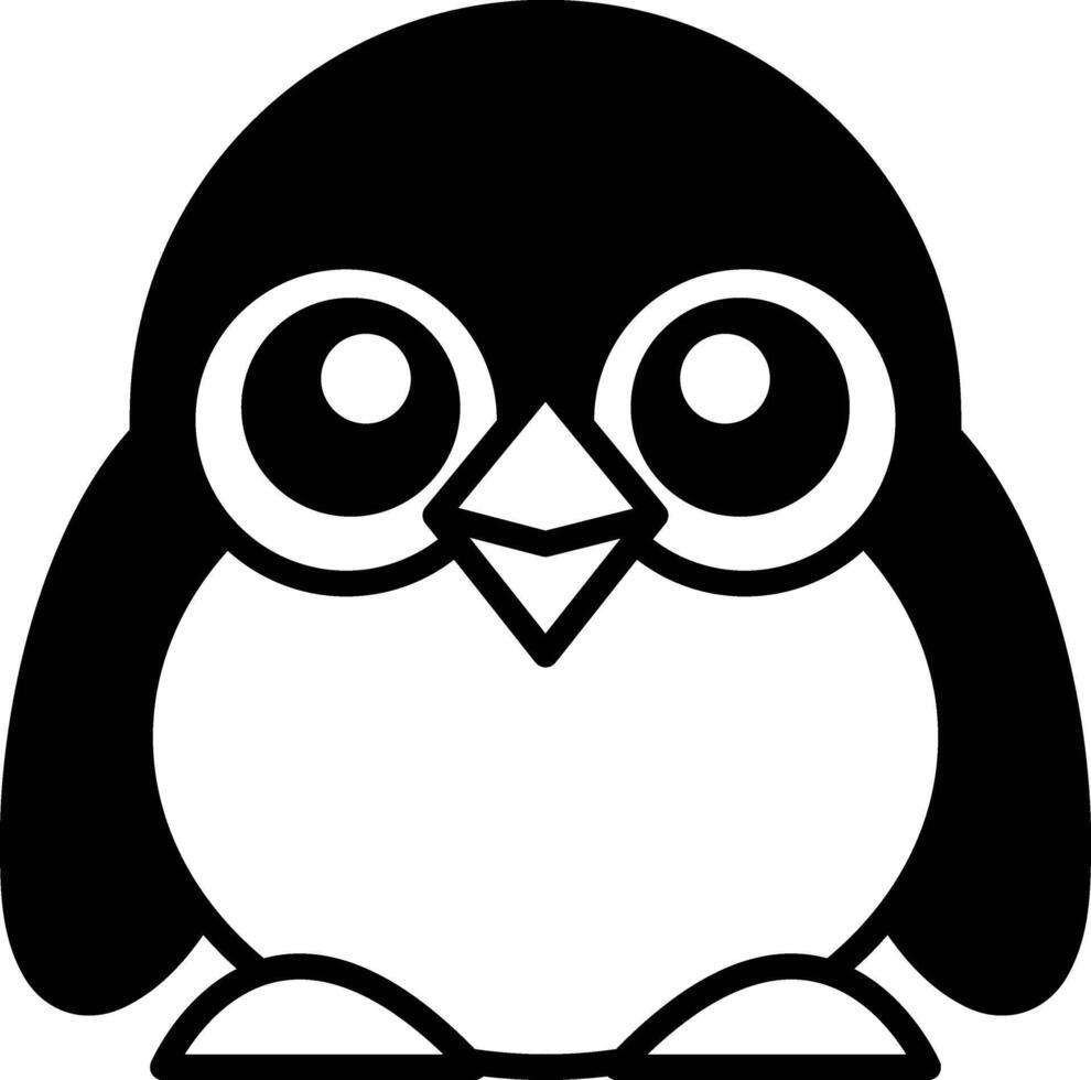 penguin in line icon style vector