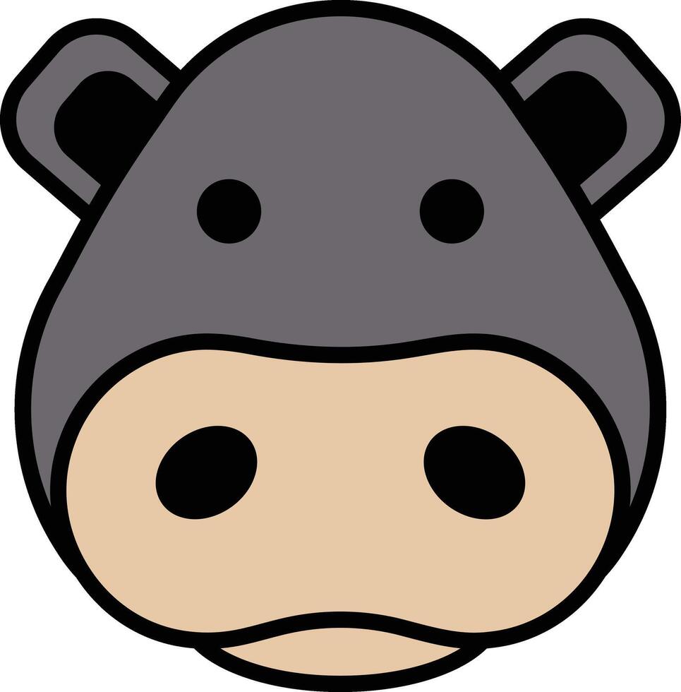 hippo in line icon style vector