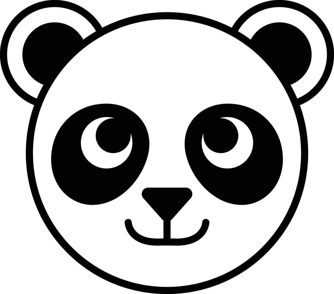 panda in line icon style vector