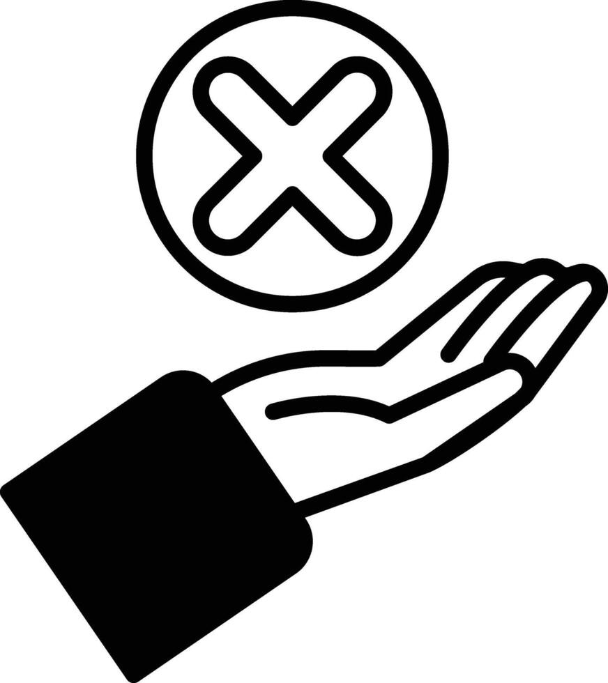A hand holding an X vector