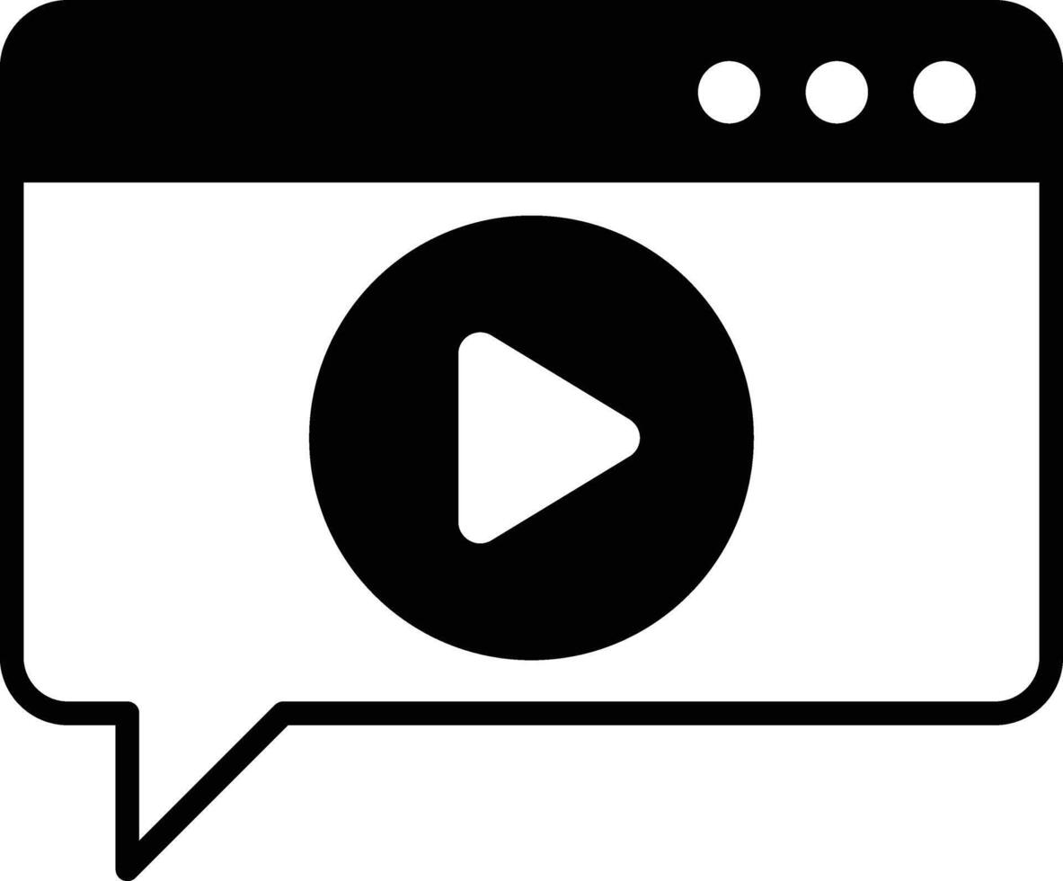 A black and white image of a screen with a play button on it vector
